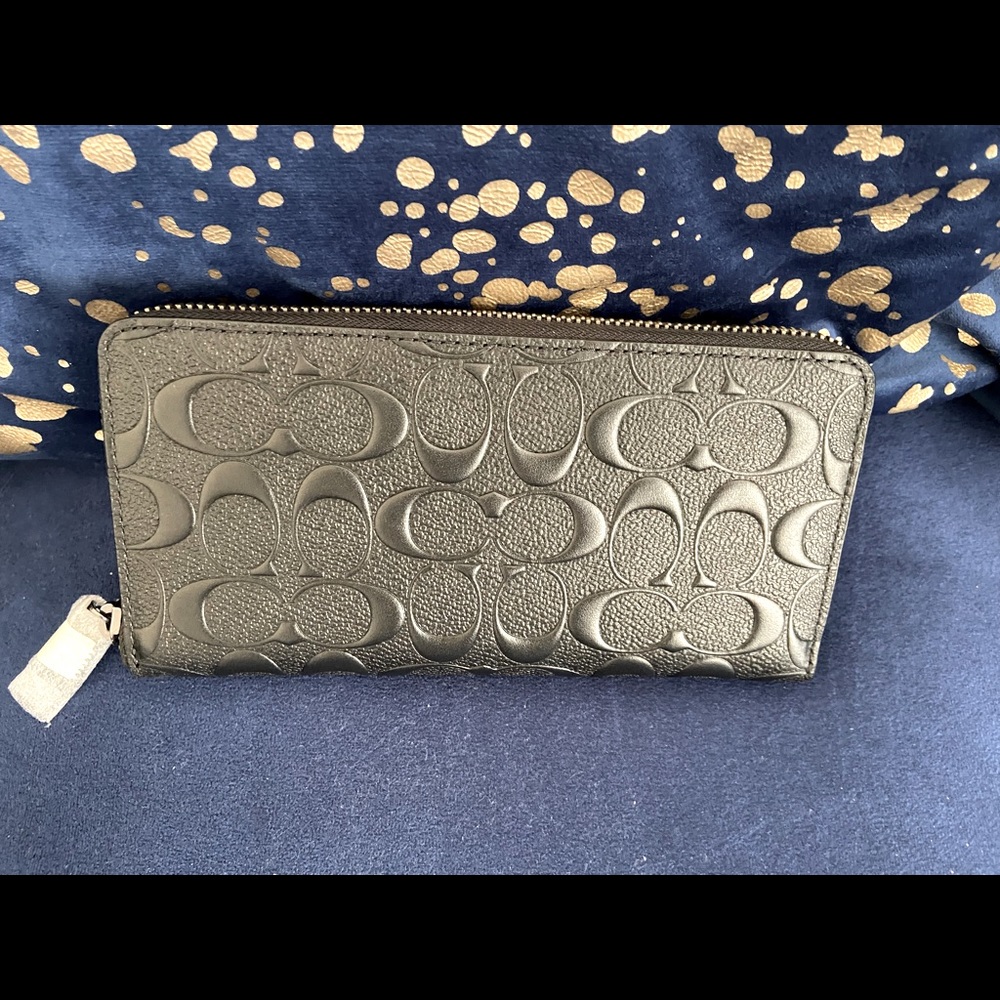 Black Coach Accordion Wallet